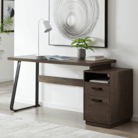 Home Office Computer Desk With Drawers Hanging Letter-size Files, 65 Inch Writing Study Table With Drawers