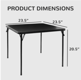 Only Supports Self Pickup  Folding Table, Black