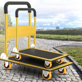 Four-wheel Folding Household Trolley, Silent Rubber Wheels And Foldable Plastic Wheels, Durable And Portable, Suitable For Cargo Handling And Mov