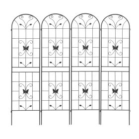 4 Pack Metal Garden Trellis 86.7x19.7Rustproof For Climbing Plants Outdoor