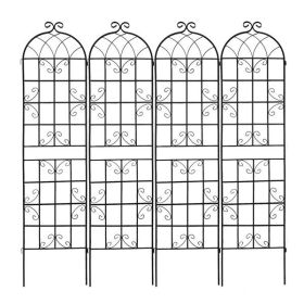 Metal Garden Trellis , Suitable For Climbing Plants, Outdoor Flower Stand - Black