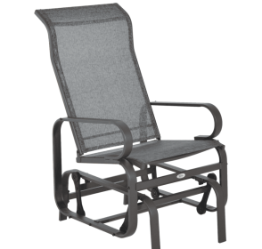 Gliding Rocking Chair, Patio Swinging Chair With Smooth Rocking Arms And Lightweight Construction For Patio Backyard, Gray