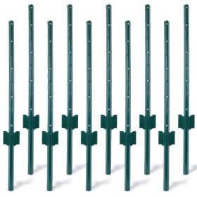 Fence Posts 3Feet - 10Pack, Heavy Duty Metal Fence Post With U-Channel, Steel Fence U-Post For Holding Garden Wire Fence, Corner Anchor Posts Etc.