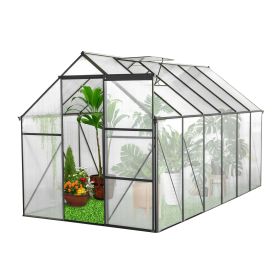 6x12 FT Polycarbonate Greenhouse W  Raised Base  Anchor, Heavy Duty Walk-in