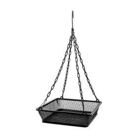 BirHeavy Duty Black Iron Mesh Bird Feeder Seed Tray with Easy to Hang Chain