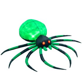 HOMCOM 6' Halloween LED Yard Decor Crawling Spider, Blow Up Inflatable Outdoor Decoration for Garden, Waterproof
