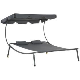 Outsunny Canopy Chaise Lounge Wheeled Ultimate Sunbathing Relaxation Adjustable