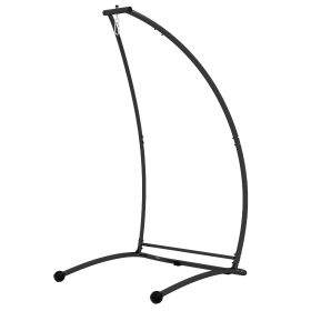 Outsunny Arch-Based Hammock Stand, Sturdy Iron Construction for Both Indoor & Outdoor Settings, Jet Black|