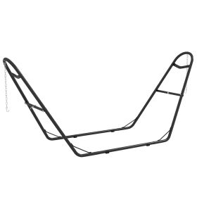 Outsunny Hammock Stand Portable Adjustable Steel Frame Weather Resistant Black 550 lbs Capacity