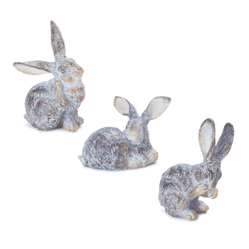 Rustic Garden Rabbit Figurine In Brown