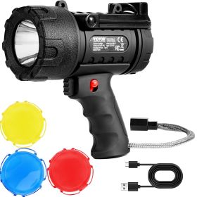 USB Super Bright Rechargeable Spotlight Flashlight 200,000LM Searchlight