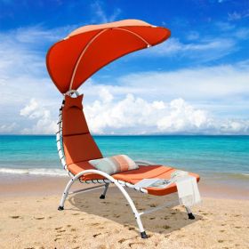 1PC Patio Hammock Chaise Lounger Chair with Canopy