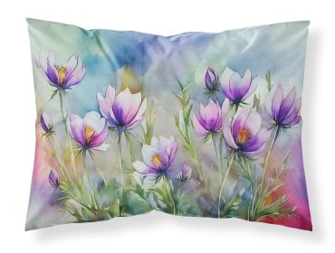 South Dakota Pasque Flowers in Watercolor Standard Pillowcase Lightweight Super Soft Easy Care Decorative Artwork Pillowcase, Standard