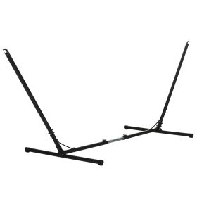 Outsunny Universal Hammock Stand 10-13ft Adjustable Steel Stand Space-Saving and Portable Carrying for Indoor and Outdoor Use, Black