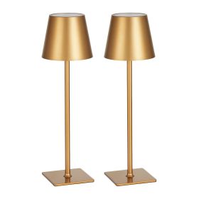 Cordless Table Lamp 2-Pack 5200mAh Built-in Rechargeable Battery Desk Lamp Gold
