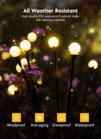 Solar Garden Lights - 4 Pack 48 LED Firefly Lights with 2 Lighting Mode, Sway by Wind, Waterproof Solar Light for Outdoor Outside Yard, Warm White