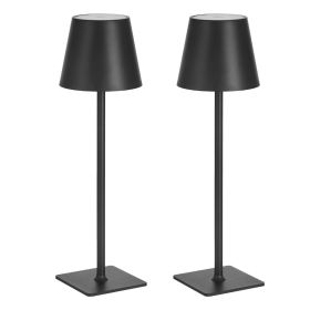 Cordless Table Lamp 2-Pack 5200mAh Built-in Rechargeable Battery Desk Lamp Black