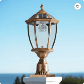 20 Golden Solar Powered LED Outdoor Lantern, Vintage Garden Light With Elegant Glass Design For Pathways, Yards, And Patios  1-Pack