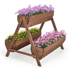 Vertical Raised Garden bed with 3 Wooden Planter Boxes