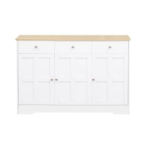 Fancy Design Kitchen Buffet Storage Cabinet With Arched Design - White Sideboard With Door