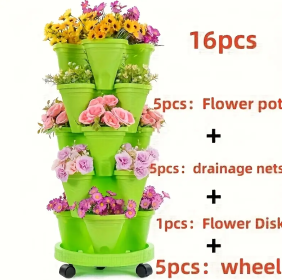 Flower Pot (Color: Green)