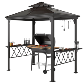 Arbecue And Cooking Pergola (Color: Black)