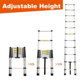 Aluminum Telescoping Ladder For Outdoor Work (Option: TEN POINT FIVE INCHES)