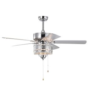 3-Light Chrome Drum Shade LED Ceiling Fan Remote, Traditional Farmhouse Rustic Industrial Bohemian Country Cottage Transitional Glam For Home, Ki (Option: Chrome)
