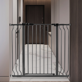 Only Supports Self Pickup  Infant And Pet Safety Gate, Child Barrier For Doorways, Stairs, And Hallways, 29.1-Inch To 33.8-Inch Openings, 30-Inch (Option: Graphite)