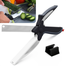 Kitchen Scissors For Food 2 In 1 Cutting Board Scissors & Knife With Locking Mechanism & Stainless Steel Blades Multifunctional Kitchen Shears Fo (Option: Scissors)