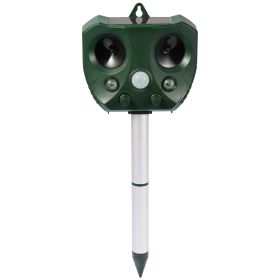 1Pc Ultrasonic Animal Repeller Solar Powered Repellent With Motion Sensor LED Flashing Lights IPX6 Waterproof Outdoor For Farm Garden Yard (Option: 1PC)