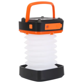 Solar Camping Lantern LED Collapsible Tent Lamp USB Rechargeable (Color: White)