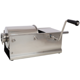 3L  7LBS Horizontal Sausage Stuffer,Stainless Steel,Manual Sausage Maker,With 4PCS Filling Nozzles, For Home  Commercial Use (Color: Silver)
