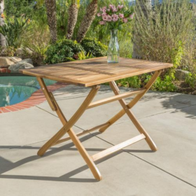 Positano 43.5inch Folding Table (Color: Brown)
