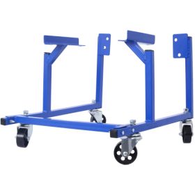 Engine Cradle With Wheels Powder Coat 3in Heavy Duty Steel Construction Wheels   LBS Capacity Storage Hardware Included Easy Assembly  Small Bloc (Color: Blue)