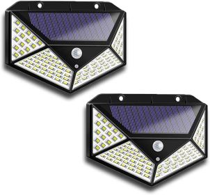 Aolyty Solar Lights Outdoor, Motion Sensor Wall Light 3 Lighting Modes IP65 Waterproof LED Solar Security Lights Four Side Inllumination 2-Pack F (Option: 2pcs)
