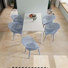 2  Pack Modern Lounge Chairs   Indoor  Outdoor All-Weather PP Plastic, Lightweight For Patio, Beach, Living Room (Option: Light Baby Blue)