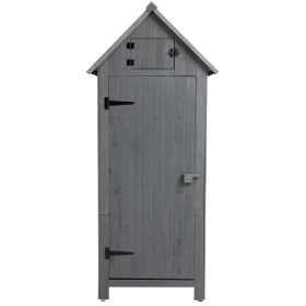 30.3L X 21.3W X 70.5H Outdoor Storage Cabinet Tool Shed Wooden Garden Shed Natural (Color: Grey)