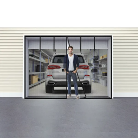 Magnetic Garage Door Screen Single-Car Garage Screen Mesh Fiberglass Garage Net With Magnetic Closure 4 Buckle Straps For One Cars (Option: 8x7FT)